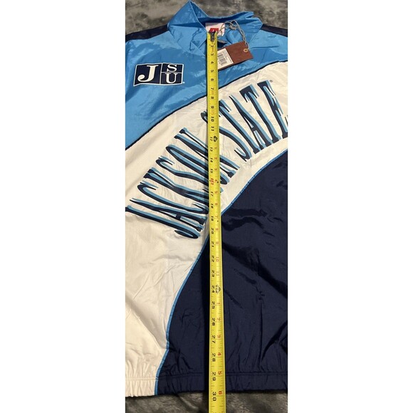 Large Mitchell Ness Jackson State Windbreaker Jacket Mens JSU Tigers - Picture 6 of 9